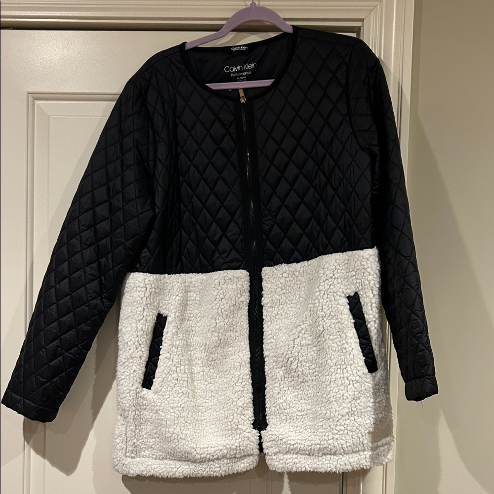 Calvin Klein Black and Cream Teddy Jacket